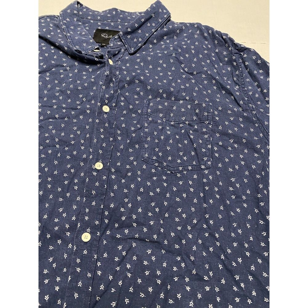 Rails Carson Button Down Short Sleeve Blue Geomet… - image 3